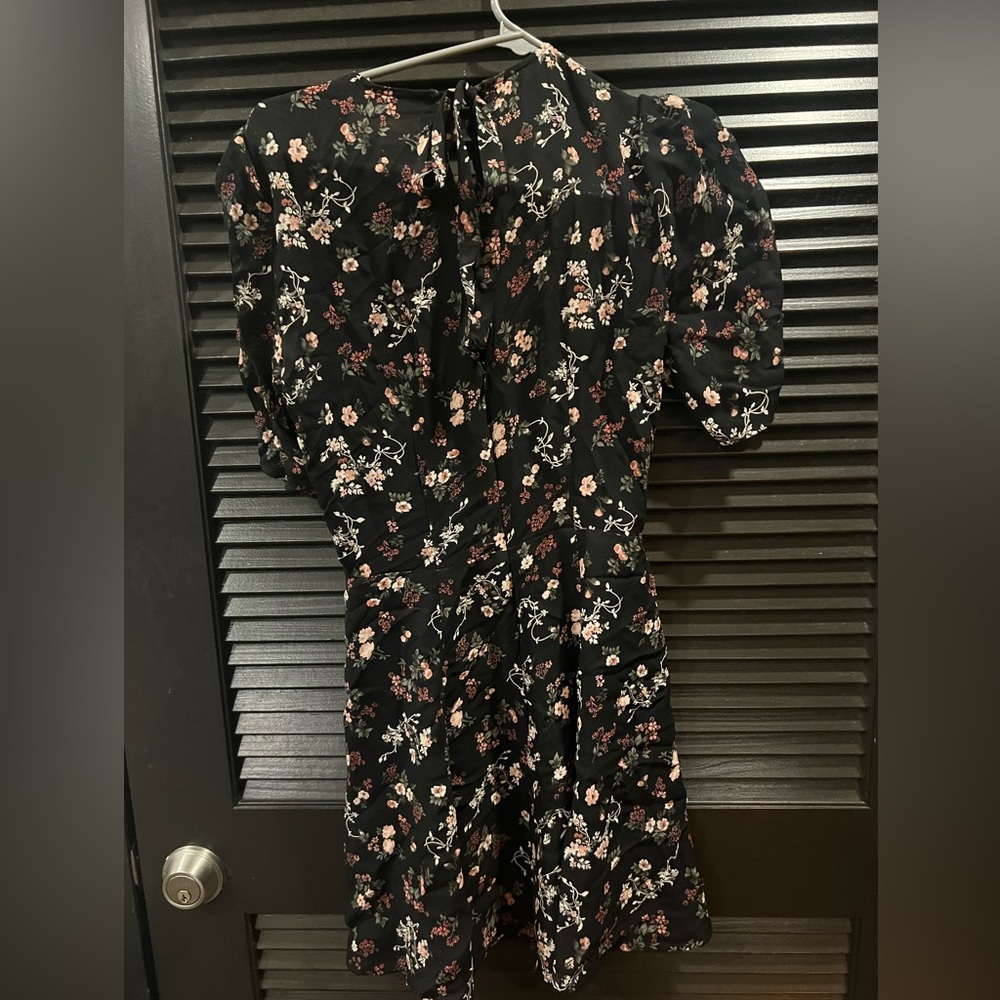 Reformation black dress- pink floral. Size 2